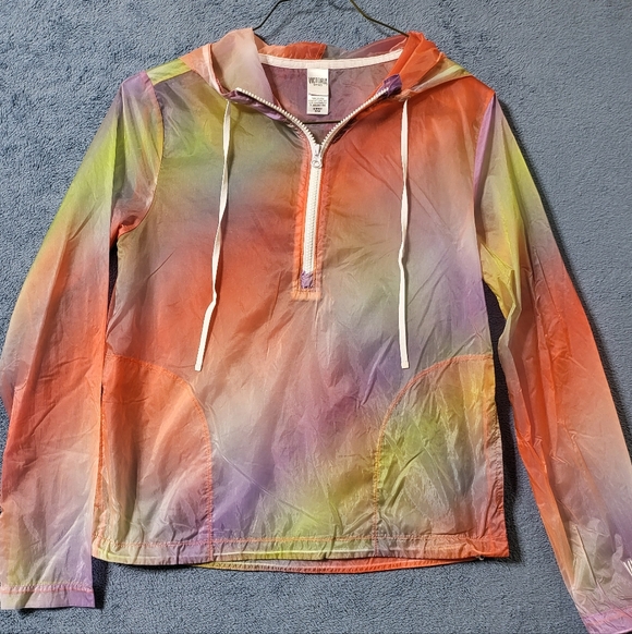 Victoria Secret Sport Half Zip Anorak Jacket Women XS Wind Breaker Rainbow Thin - Picture 2 of 10
